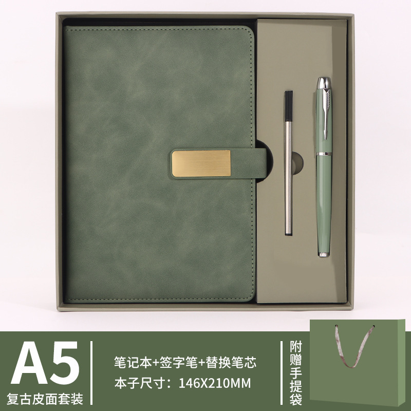 Juego de bolígrafos A5-matcha verde