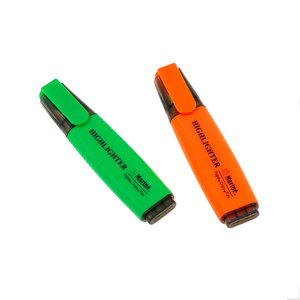 BECOL, venta al por mayor, bolígrafos Resaltadores de punta de cincel de alta calidad, logotipo personalizado, juego de rotuladores Resaltadores fluorescentes elegantes para la escuela