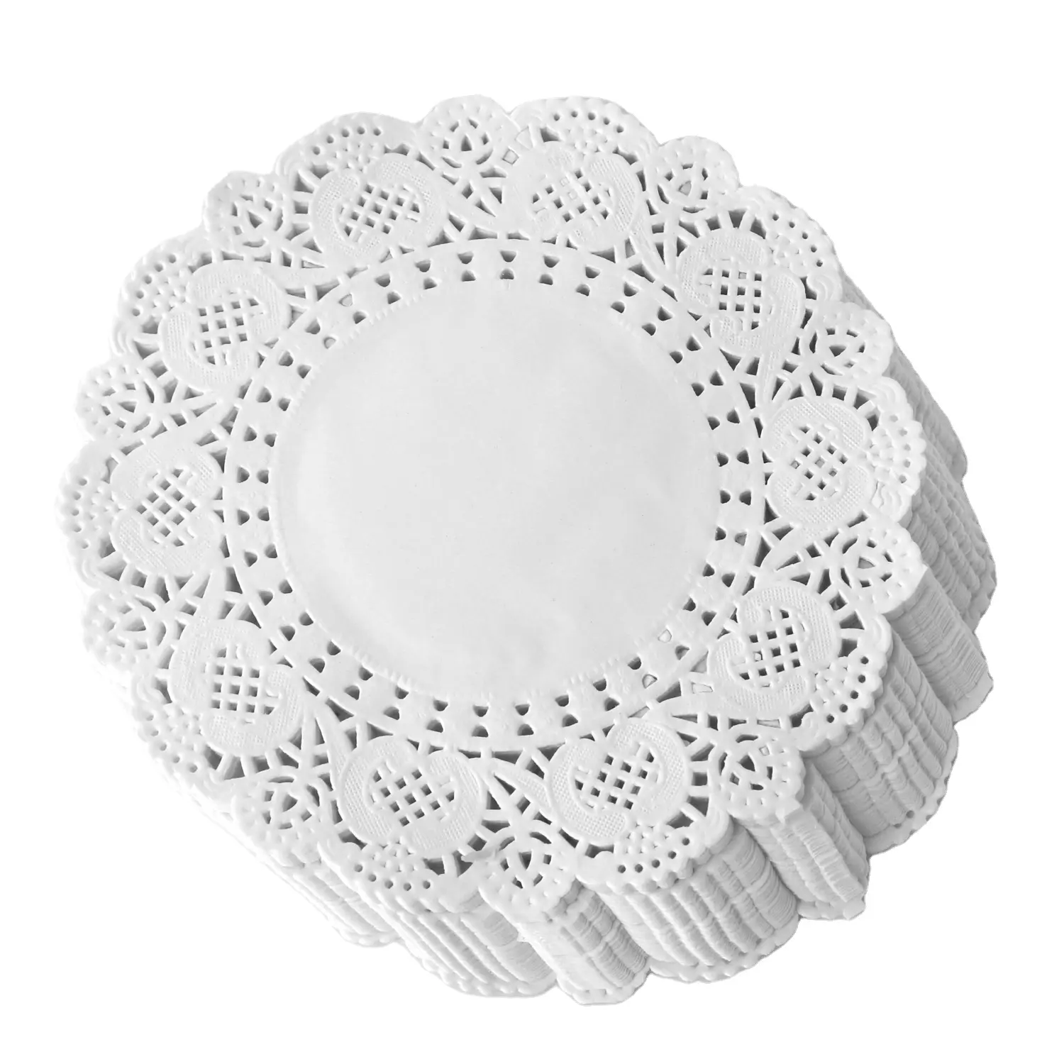 Doilies de papel de renda de papel branco redondo de 12"