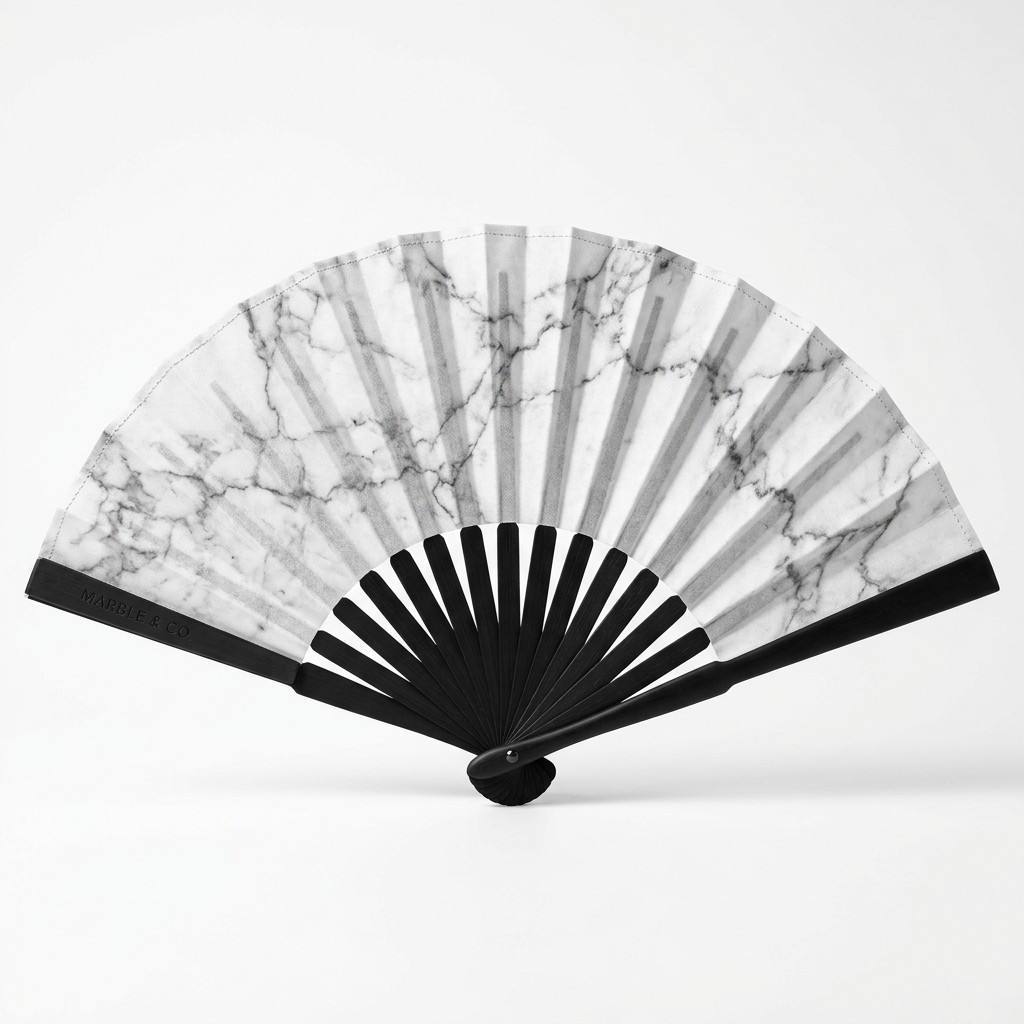 Ventilador de lujo ligero con textura de mármol.