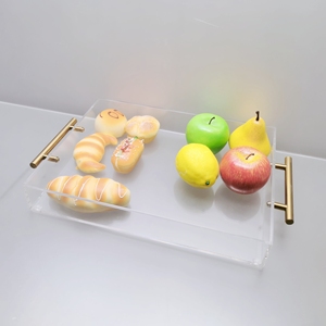 高品质工厂价格透明金柄亚克力透明托盘定制亚克力托盘 - Product Image 4