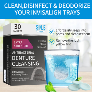 Mundpflege Brause tabletten Reinigungs tabletten Zahn reinigungs tabletten für Zahnersatz und Ausrichter Prothesen reiniger - Product Image 4