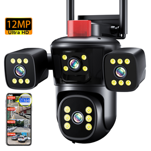 4 schermi WIFI sicurezza PTZ telecamera visione notturna bidirezionale Audio esterna impermeabile PTZ telecamera di sicurezza di rete systrem - Product Image 1