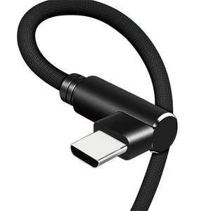 Odaklar USB C kablosu 90 derece naylon örgülü siyah USB kablosu oyun oynamak için USB2.0 Ladekabel hızlı şarj kablosu - Product Image 5