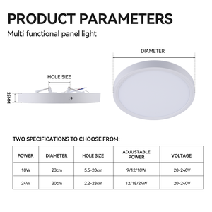 New Modern Indoor Living Room Recessed Surface Mounted <strong>3</strong> Colors Dip Code radar Control 18w 24w Round Led Ceiling Panel <strong>Light</strong> - Product Image 5