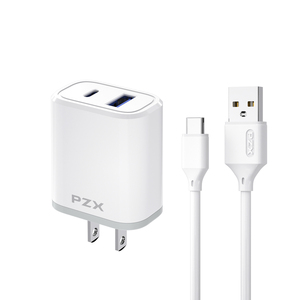 PZX P08 New Arrival Double Port Usb <strong>c</strong> Type <strong>c</strong> Plug 2.4A Us Quick Fast Usb Wall Charger <strong>Adapter</strong> for Cellphone Charger - Product Image 1
