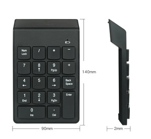 Teclado ergonómico Mini teclado numérico Teclado de contabilidad inalámbrico USB de 18 teclas para PC portátil