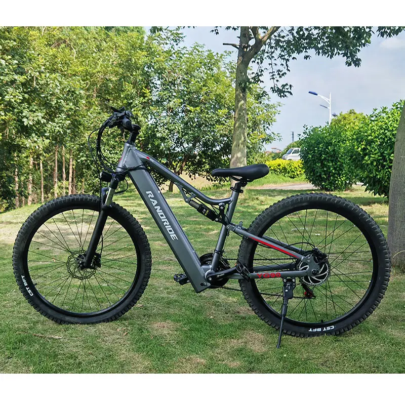 RANDRIDE 17AH e mtb 27,5/29 polegada elektro mountainbike suspensão completa 1000w bicicleta elétrica com bateria oculta