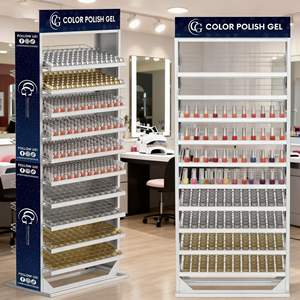 Nhà máy bán lẻ sàn hiển thị đứng cho sơn móng tay đồ nội thất cửa hàng móng tay đứng hỗ trợ Rack với logo một đầu và bên - Product Image 2