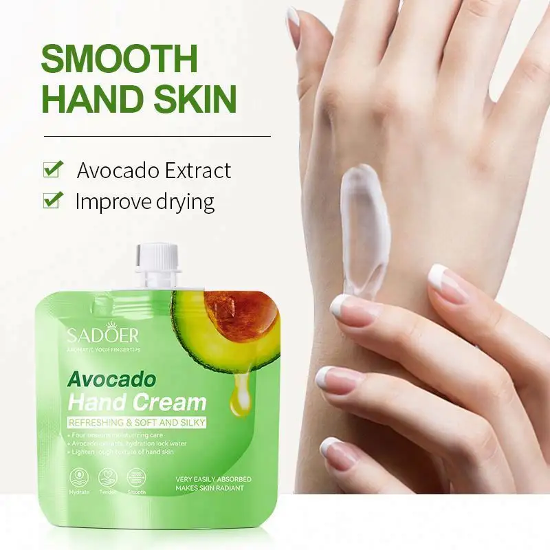 Organic Hand Cream Sadoer Oem Private Label Skin Care Avocado Lotion Oil Free Anti-Aging Moisturizer