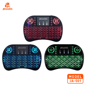 Jeqang JA-501 мини RGB Трехцветная клавиатура с подсветкой и перезаряжаемая мышь набор 2,4 г беспроводные ABS пульт дистанционного управления для телевизора - Product Image 2