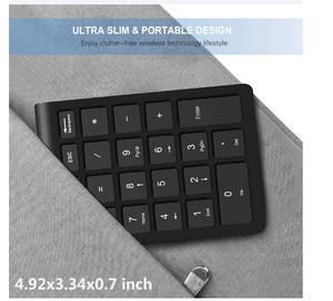 Luetooth-teclado inalámbrico de 22 teclas, periférico umérico de 5,0 Npara inventario de contabilidad financiera, ordenador