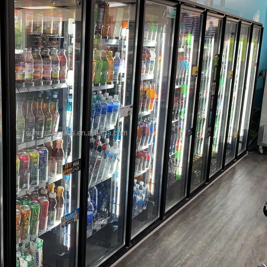 Beer cave Cooler glass door / shelvings/racking for liquor store walk in cooler display freezer glass door Factory