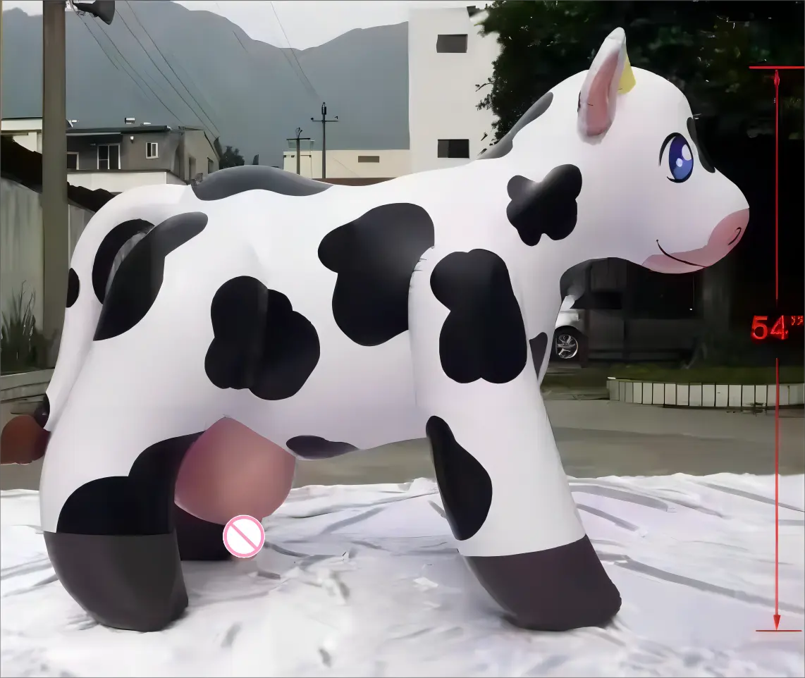 Figure de dessin animé gonflable publicitaire personnalisée, vache à lait gonflable géante pour la promotion de la ferme