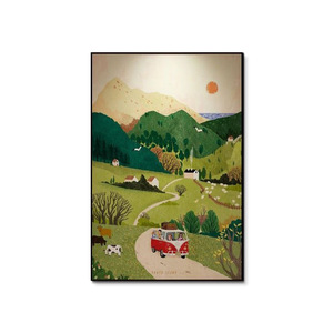 Du lịch Phong cảnh trừu tượng phong cảnh ấm áp ý nghĩa in phòng khách phòng ngủ phòng trẻ em treo dọc bức tranh vải - Product Image 5