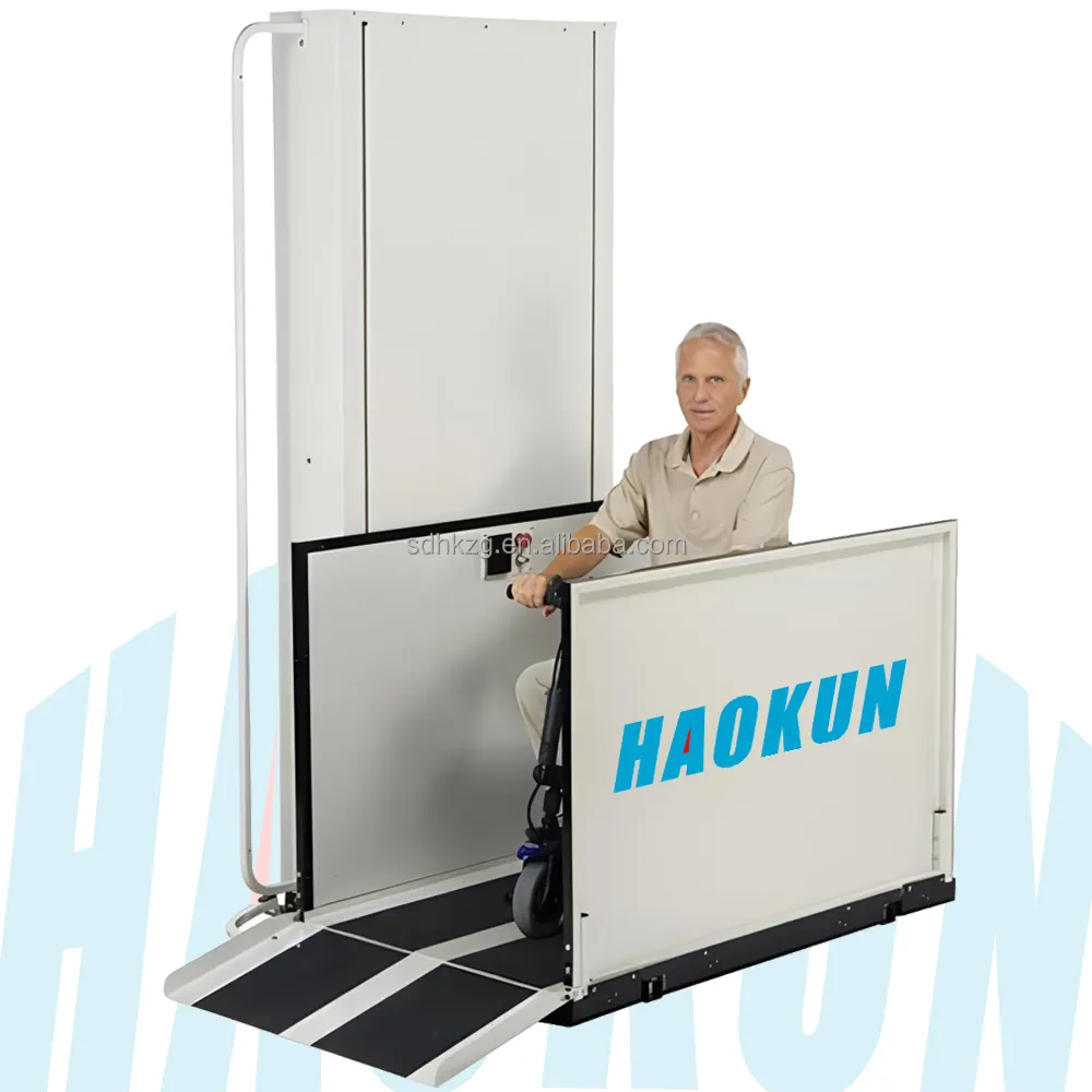Elevador automático hidráulico para cadeiras de rodas, plataforma de elevação de alumínio para uso doméstico
