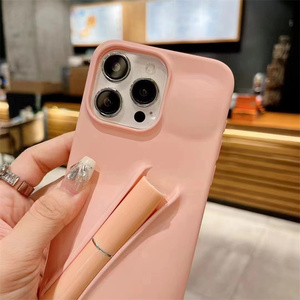 Customizable Logo for <strong>Rhode</strong> Lip Gloss Holder Phone Case for iPhone 16 Pro <strong>Max</strong> 15 Plus Soft Silicone Case Cover