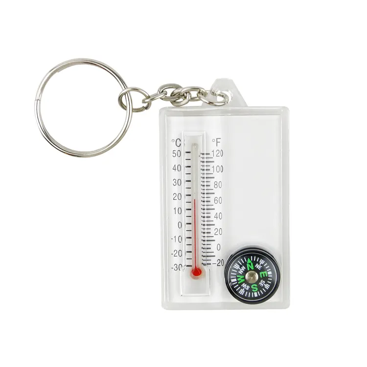 Tragbares Kompass thermometer für den Außenbereich mit Schlüssel anhänger Multifunktion kompass