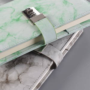 Retro Marble Pattern <strong>Notebook</strong> <strong>Lock</strong> Creative Simple Student Diary Soft Copy <strong>Notepad</strong> Wholesale Gift Thread Sewing Binding PU Paper - Product Image 5
