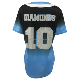 Wholesale <strong>Cheap</strong> 100% Polyester Custom Sublimated Girls <strong>Cheer</strong> Baseball Jerseys AB Crystal Stone Jerseys Australia Designer 2022 - Product Image 2