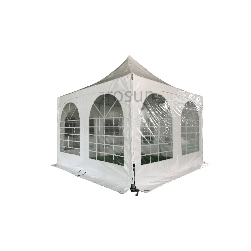 Barraca de pagode 6x6 para venda, grande gazebo em liga de alumínio à prova d'água para jardim chinês