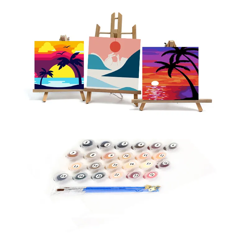 2024 nueva pintura por números arte DIY pinturas para colorear con números Kits para niños 20x20 DIY Set