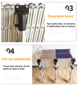 Transportador de rodillos flexible de durabilidad a largo plazo con ruedas giratorias para descarga de carga de vehículos de camiones - Product Image 4
