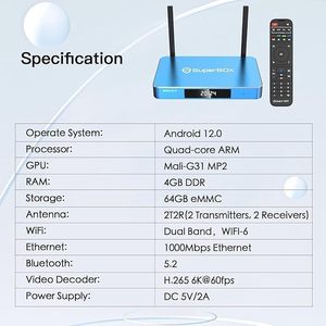 2025 New Generic Smart S6-MAX TV Box 4G RAM + 64G ROM Blue 1 Voice Remote Control 1 Removable Storage USB Flash Drive 1 HD <strong>Code</strong> - Product Image 5