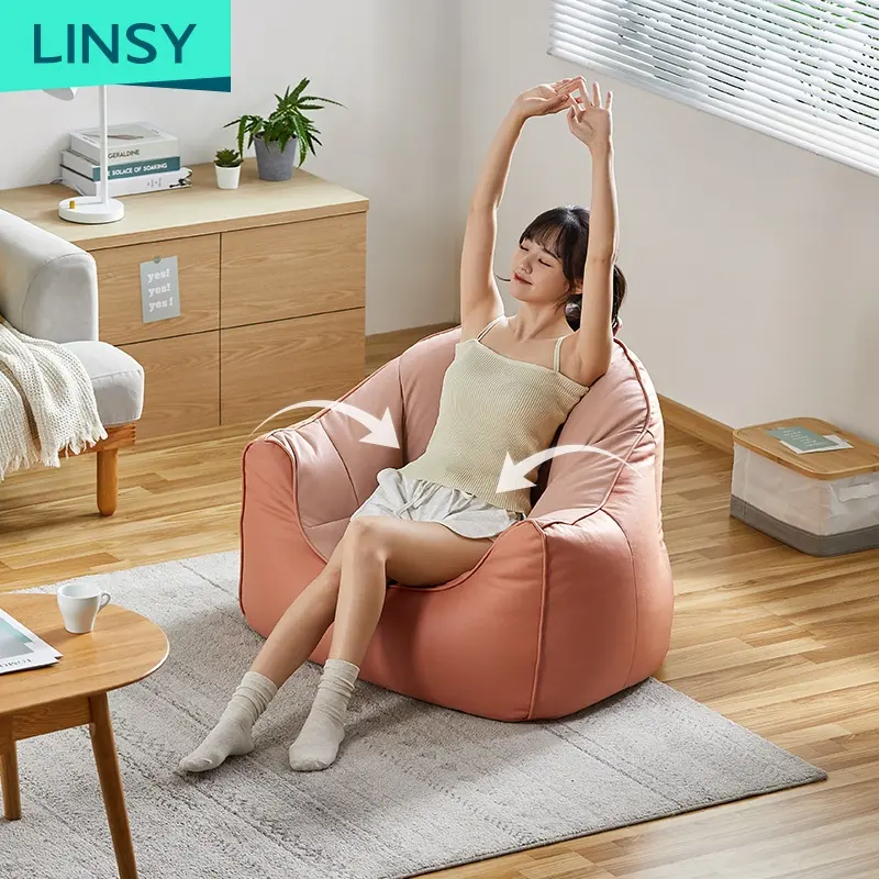 Linsy Nordic Luxury Modern Bean Bag Sofa Living Room poltrone Bean Bag Chair divano monoposto S129