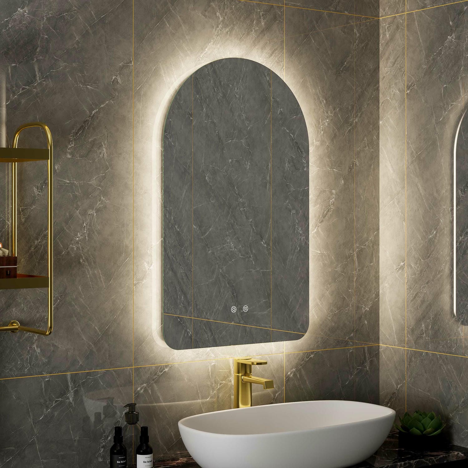 Miroir de salle de bain LED arqué DP343