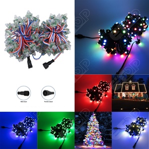 WS2811 <strong>LED</strong> <strong>Pixel</strong> String Lights 12V Black Wire 12mm Bullet RGB Addressable Dream <strong>Color</strong> Round <strong>Pixels</strong> <strong>for</strong> Landscape App <strong>Controlled</strong> - Product Image 2