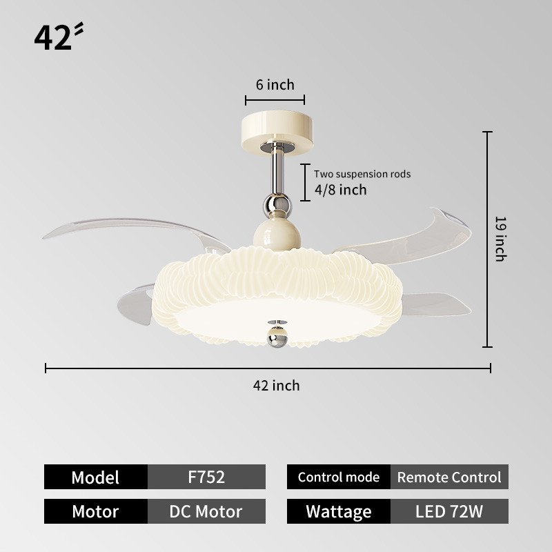 42IN-White-Shell-Pendant Mount