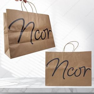 Saco De Pacote De Papel Kraft Com Twist <span class=keywords><strong>String</strong></span> Lidar Com Seu Próprio Logotipo Custom <span class=keywords><strong>Flexiloop</strong></span> Shopping Bags for Clothing
