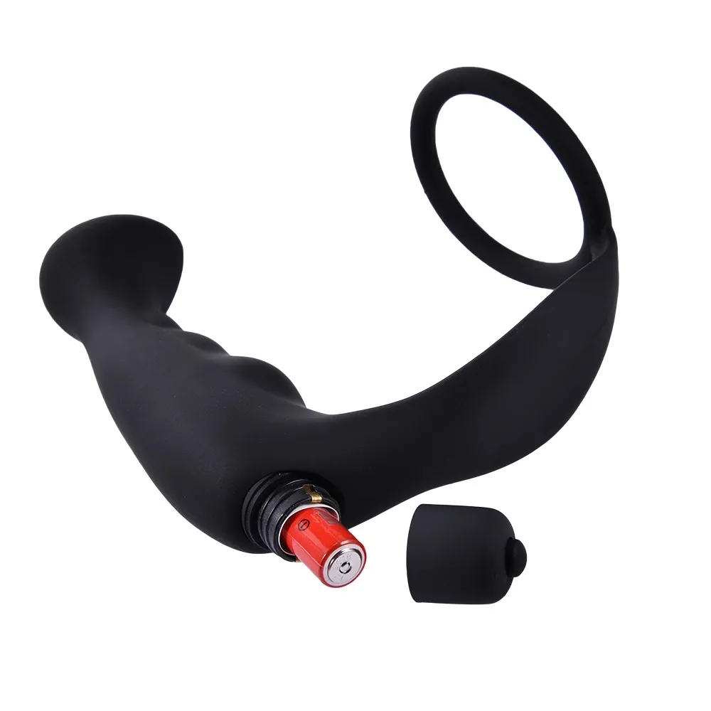 10 Speed Silicone Electric Male Prostate Massager Vibrator Sex Toy For Man Prostate With Ring