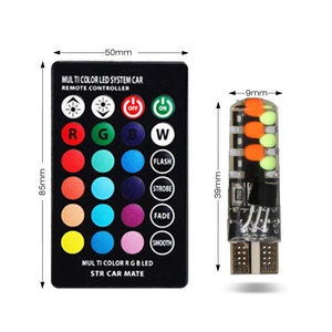 RGB T10 Cars 5050 SMD LED kama ampul yeni uzaktan kumanda renkli kubbe okuma İç işık arabalar için renkli LED lamba - Product Image 4