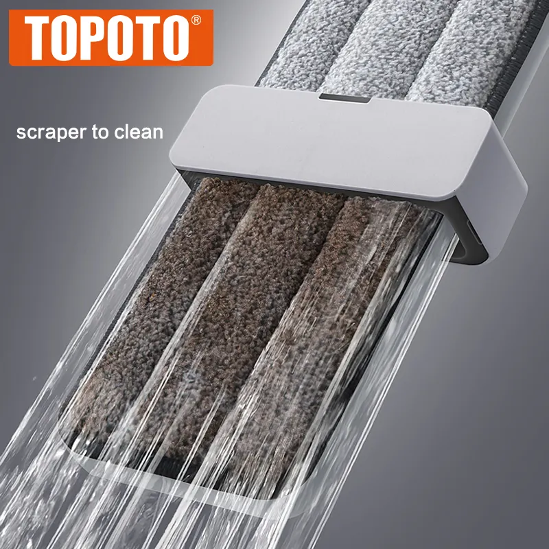 TOPOTOSuper Magic Home Cleaning Tools Free Hand Washing Flat Mop Lazy Simple Self Washing Flat Mop with wiper