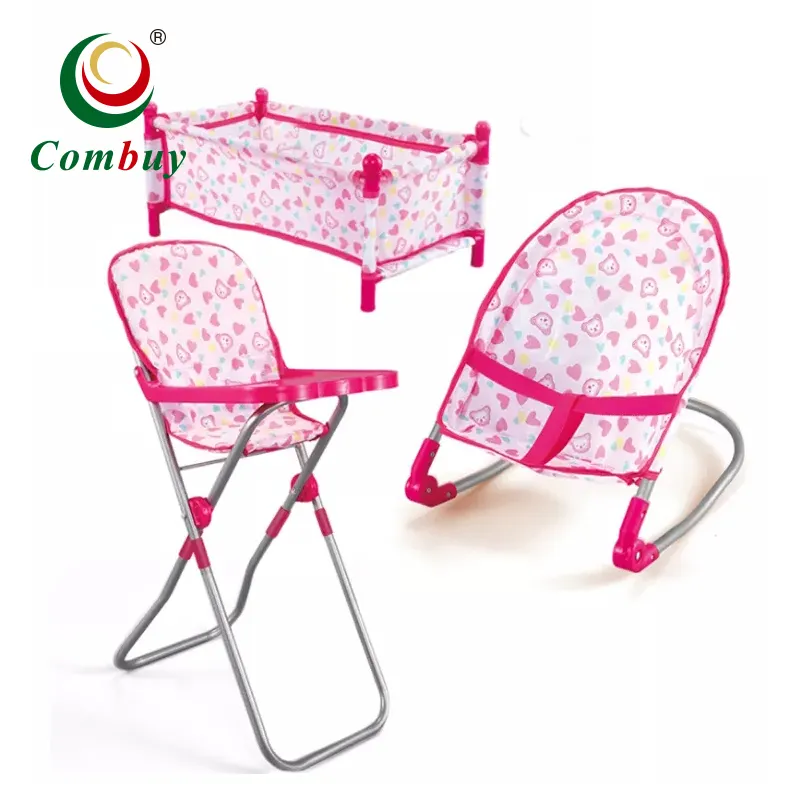 Игровой домик 3 в 1, розовый пластиковый игрушечный стул для кровати, набор кукол для малышей