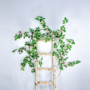 畅销仿真绿色植物和人造玫瑰家居装饰藤制节日派对餐桌装饰 - Product Image 5