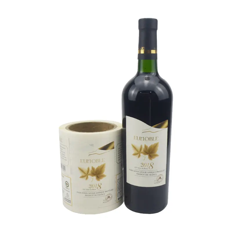 Adesivo de rolo de logotipo vintage personalizado, papel texturizado impresso, vinho tinto, etiqueta, para garrafa de vidro