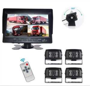 4CH 7 pulgadas AHD Car LCD Display Monitor de pantalla dividida Monitoreo DE SEGURIDAD Grabadora de conducción DVR con 4PCS Cámara de coche para autobús Camión - Product Image 6