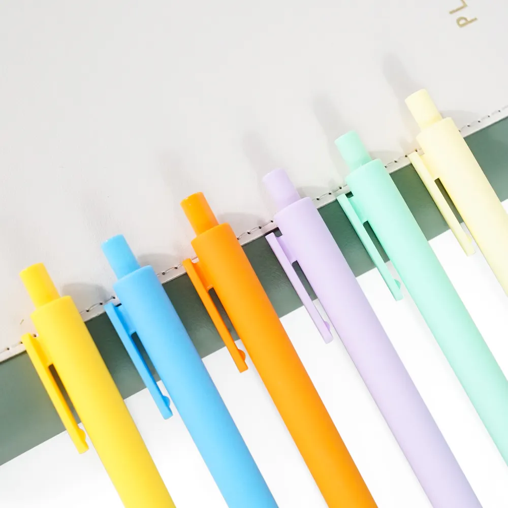 Plastic Large Capacity Neutral 0.5mm Gel Pen Custom Logo Pp Barrel Multi Color Gel Ink Ball Pen For Kids