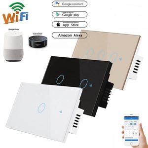 Alexa ses kontrolü ile akıllı dokunmatik WiFi 120 tipi duvar anahtarı, abd standart, tek canlı/nötr tel uyumlu - Product Image 2