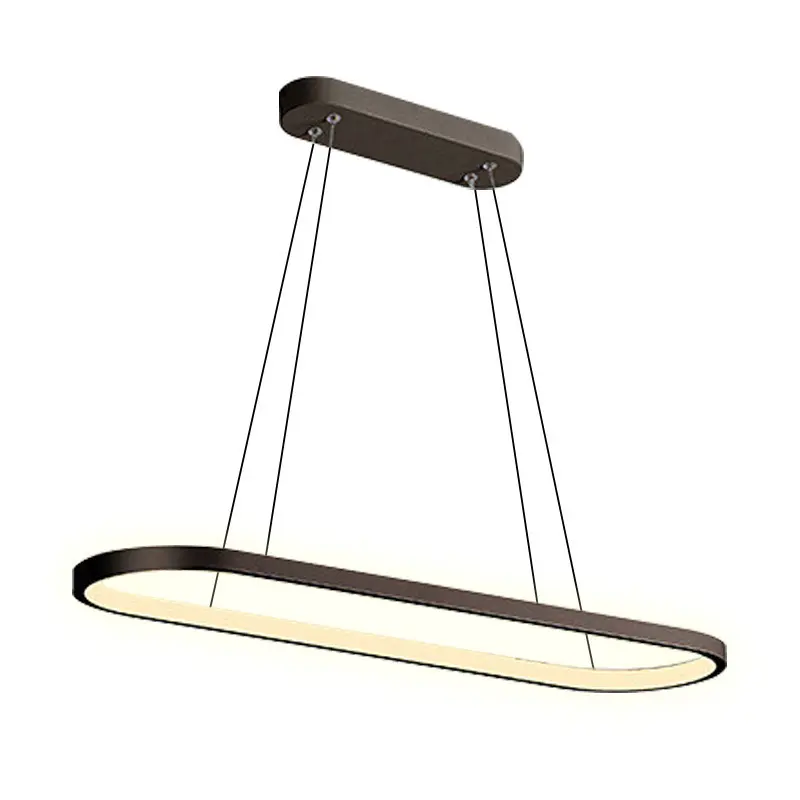 Lámpara colgante moderna para comedor, cocina, Bar, oficina, candelabro de cobre, mesa larga Led, techo de oro negro, luz Natural colgante