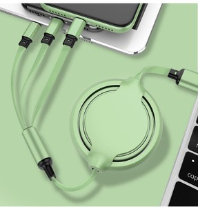 CHARGED4LIFEクリスマスギフト1.2mUSBデータコードマルチヘッドデータライン3IN1伸縮式格納式USB充電充電器ケーブル - Product Image 4