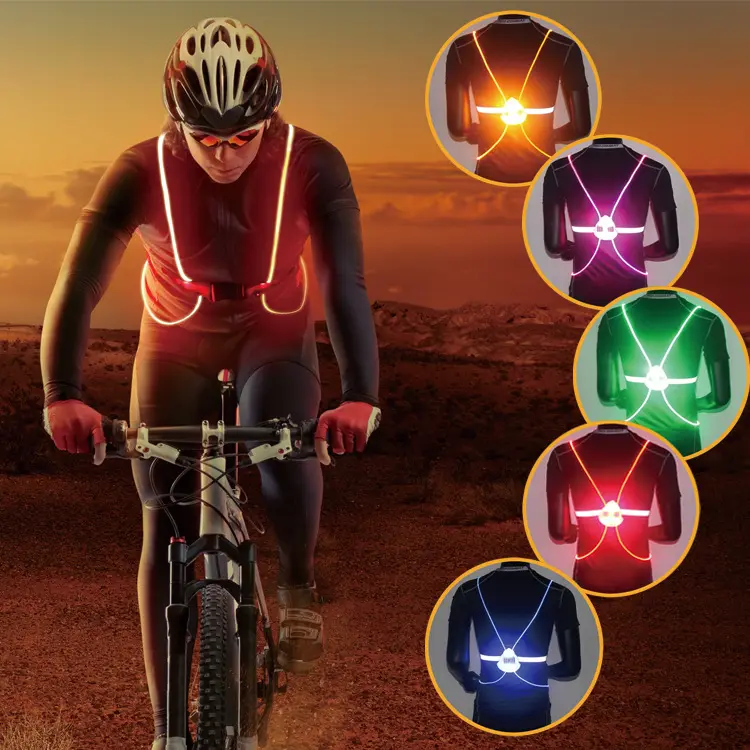 360 yansıtıcı LED flaş sürüş yelek yüksek görünürlük gece koşu bisiklet sürme açık hava etkinlikleri Light Up güvenlik bisiklet yelek