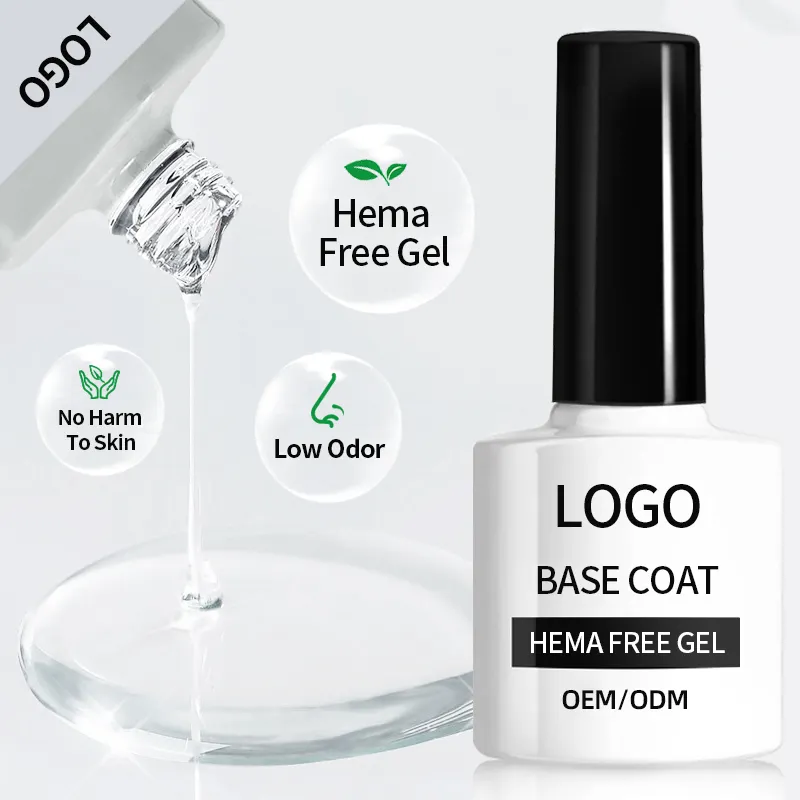 CCO Factory Price Private Label unha Cola Base Coat Hema Livre Gel Base e Top Coat Salão Profissional