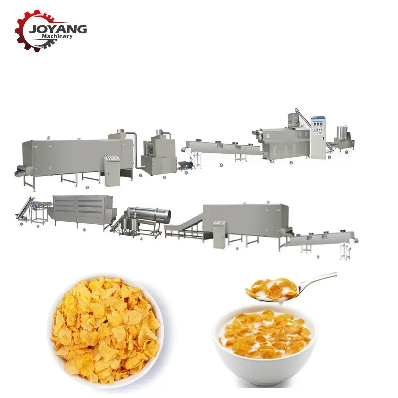 Linea di produzione di cereali per la colazione fiocchi di mais tostati croccanti fiocchi di mais che fanno macchina
