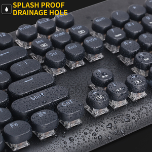 Teclado mecánico para juegos nostálgico de 104 teclas con teclas flotantes Teclado de estilo retro único - Product Image 3