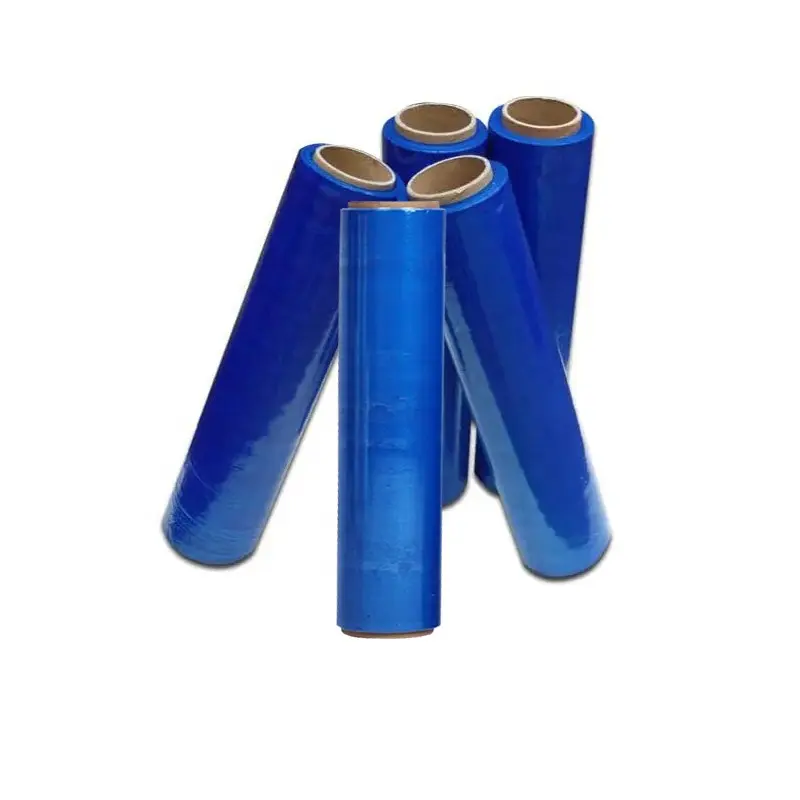 Chinese Pe Colorful Plastic Pallet Roll Film Wrap Blue Hand-stretch Film Jumbo High Tear Moisture-Proof Casting film