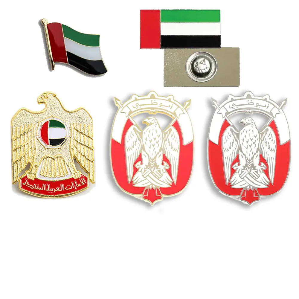 Spilla smaltata morbida personalizzata Ksa distintivo della bandiera nazionale saudita spilla degli emirati arabi uniti per 52 prodotti più venduti della festa nazionale negli emirati arabi uniti